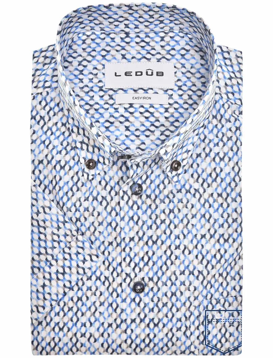Ledub overhemd korte mouw Modern Fit