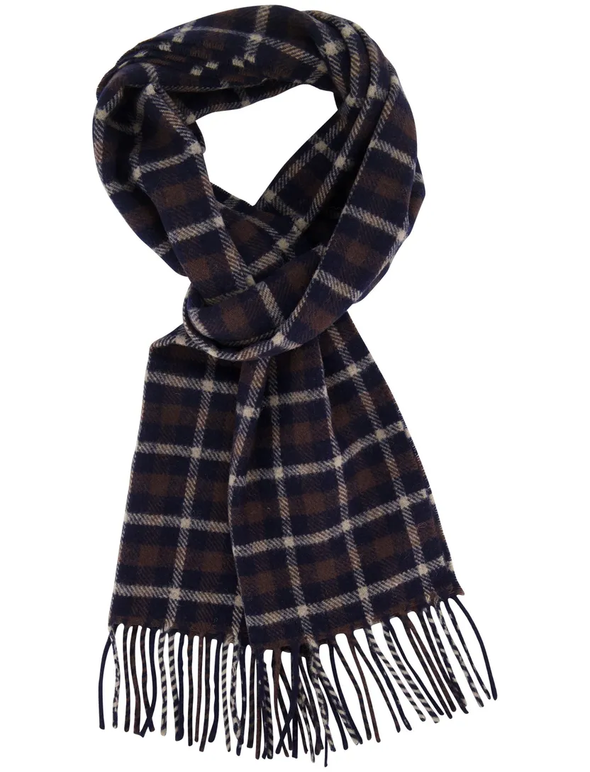 Eton sjaal donkerblauw wol geprint