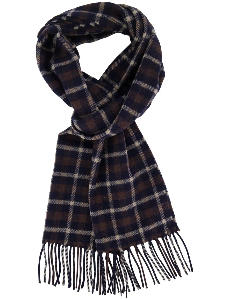 Eton sjaal donkerblauw wol geprint