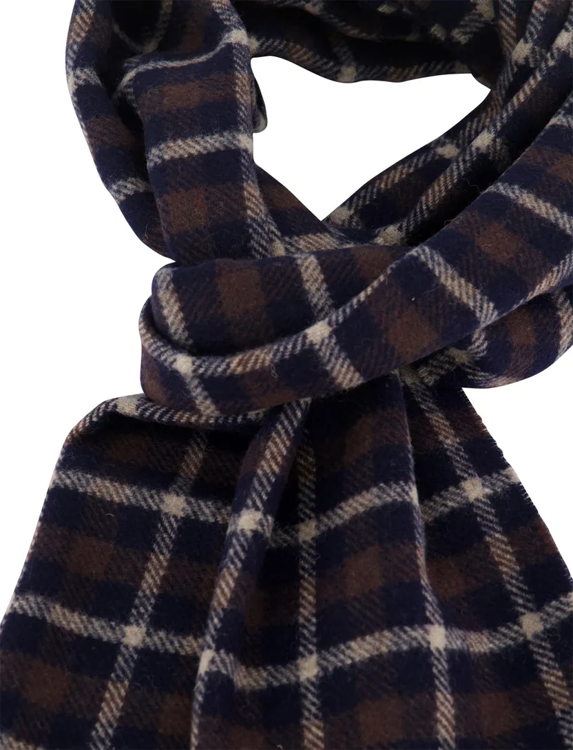 Eton sjaal donkerblauw wol geprint