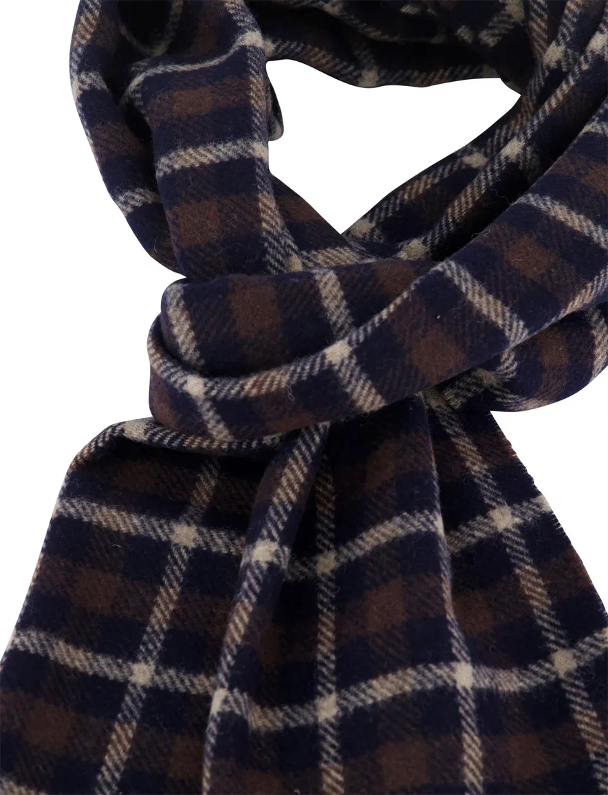 Eton sjaal donkerblauw wol geprint