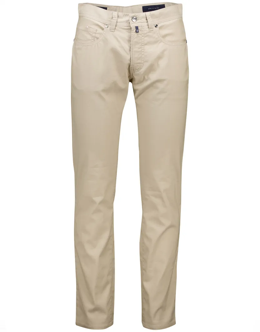Pierre Cardin Pantalon 5-p beige effen Lyon Tapered fit