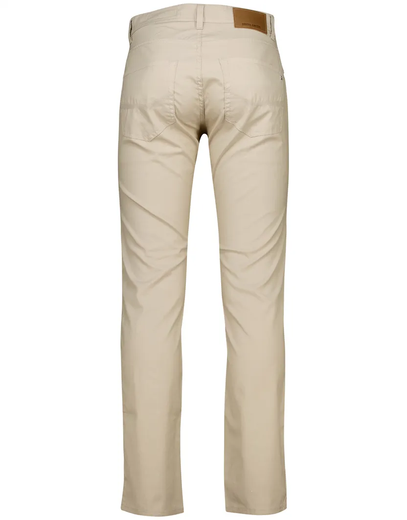 Pierre Cardin Pantalon 5-p beige effen Lyon Tapered fit
