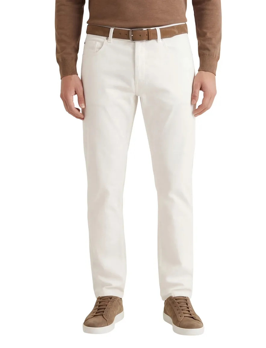Pierre Cardin Pantalon 5-p creme Lyon Tapered fit
