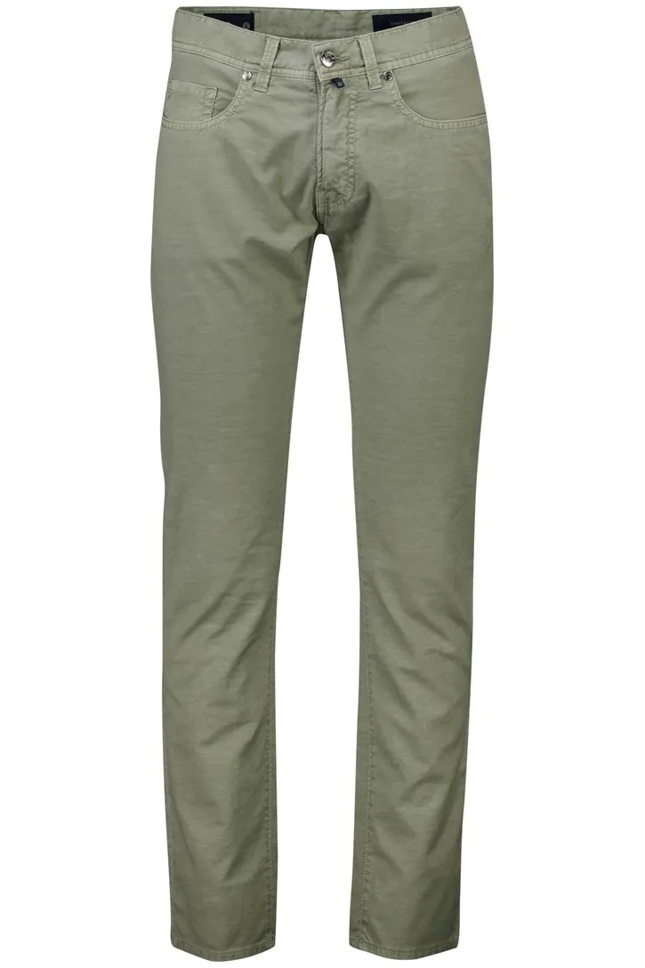 Pierre Cardin Pantalon 5-p groen katoen Lyon Tapered fit