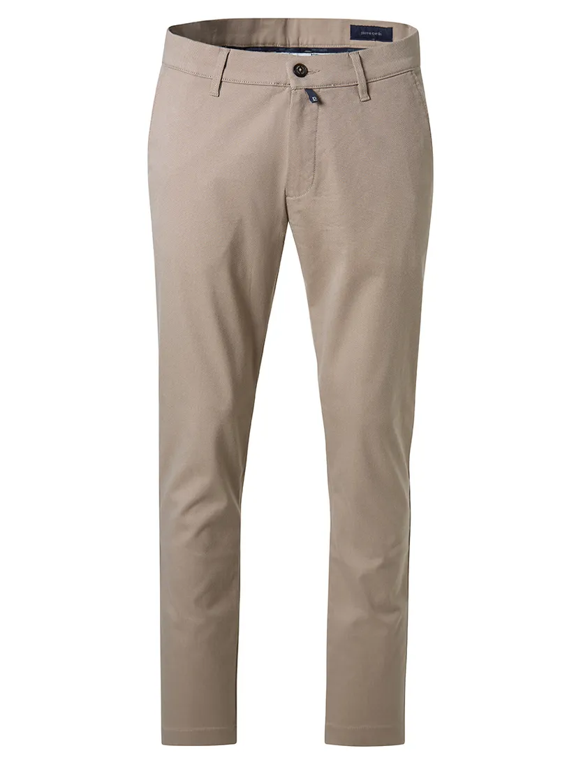 katoenen Pierre Cardin Calais effen beige pantalon