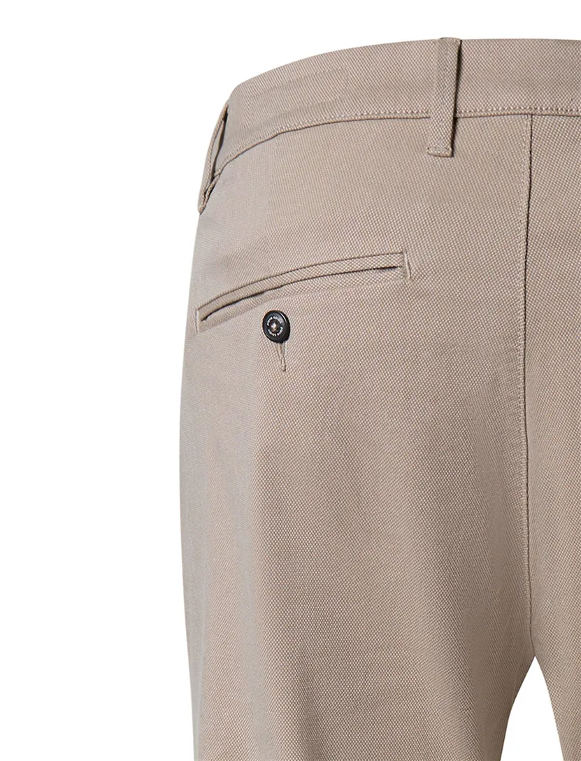 katoenen Pierre Cardin Calais effen beige pantalon