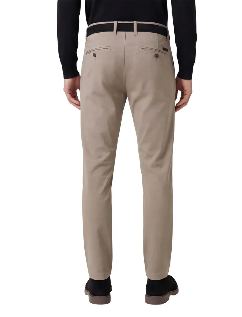 katoenen Pierre Cardin Calais effen beige pantalon