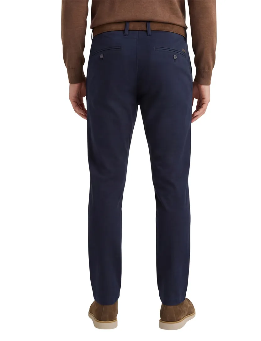 katoenen Pierre Cardin pantalon donkerblauw normale fit