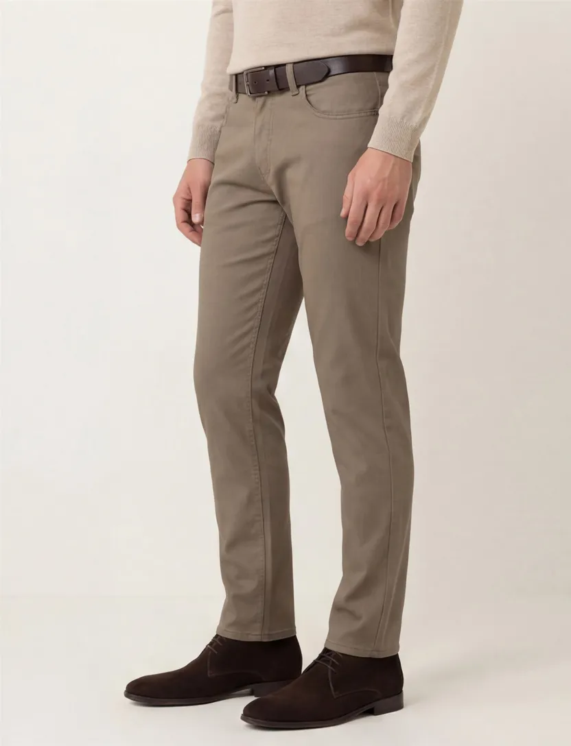 Pierre Cardin Lyon Tapered fit broek bruin
