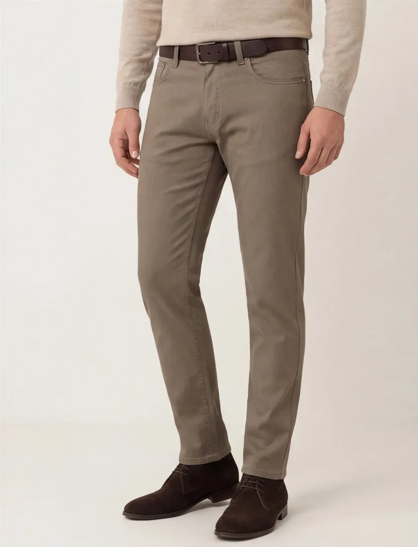 Pierre Cardin Lyon Tapered fit broek bruin