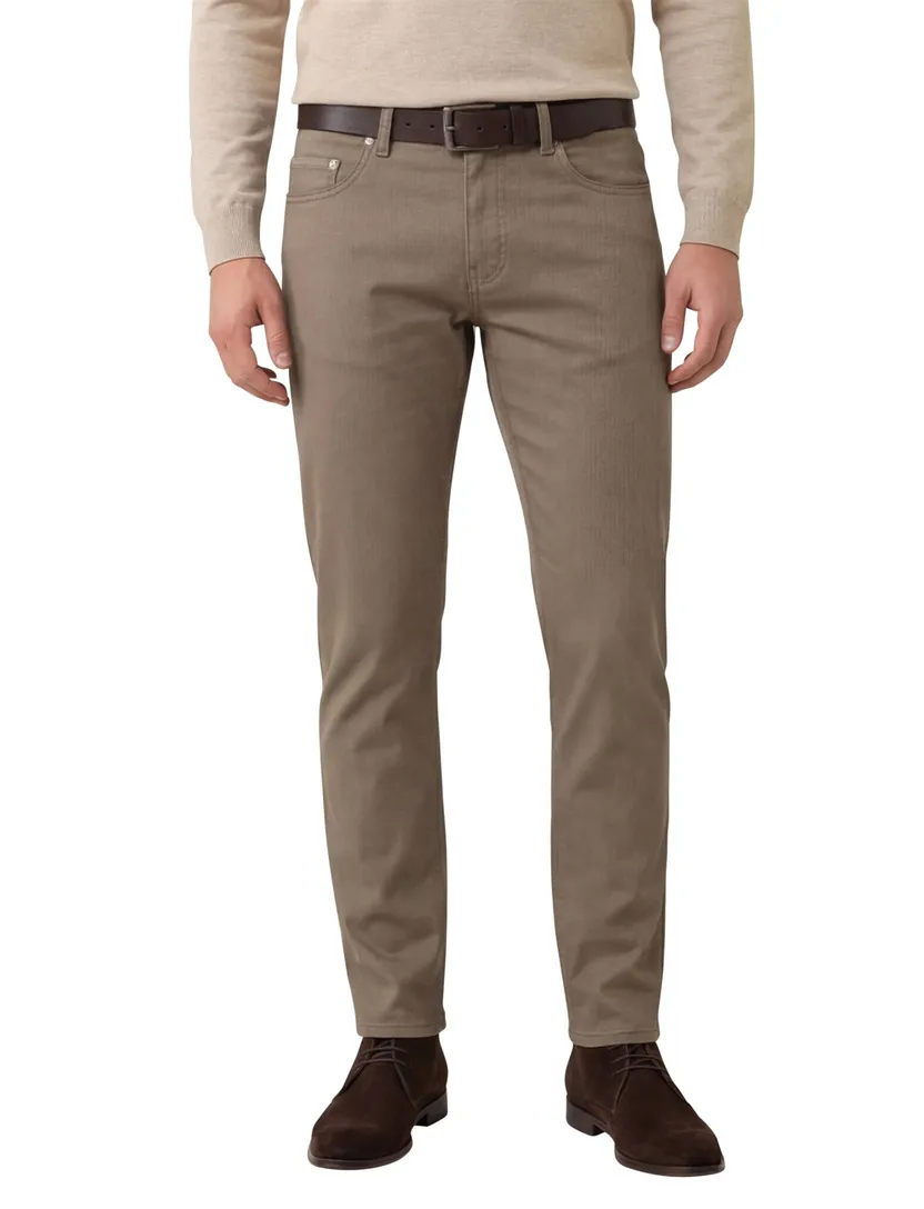 Pierre Cardin Lyon Tapered fit broek bruin