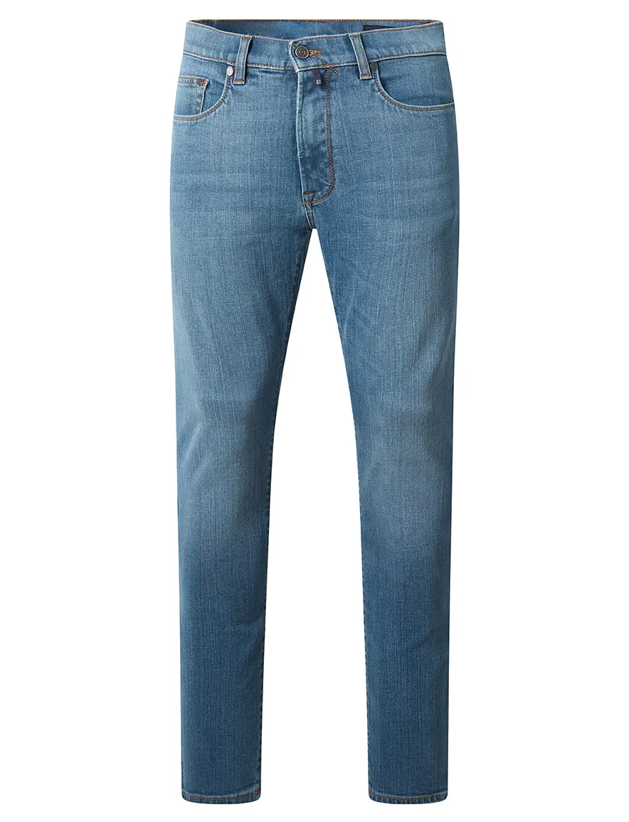 Pierre Cardin Laval jeans effen blauw denim normale fit