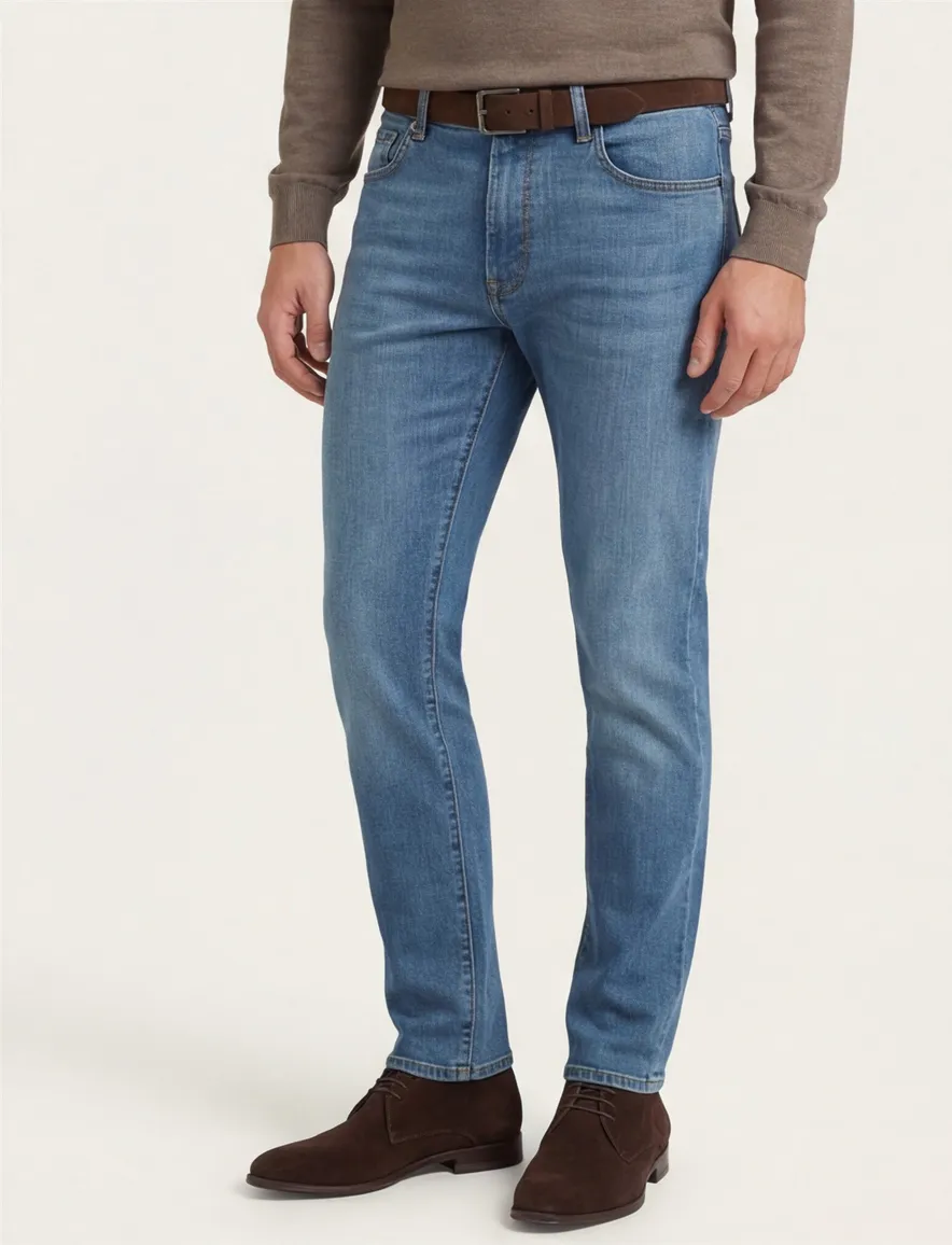 Pierre Cardin Laval jeans effen blauw denim normale fit