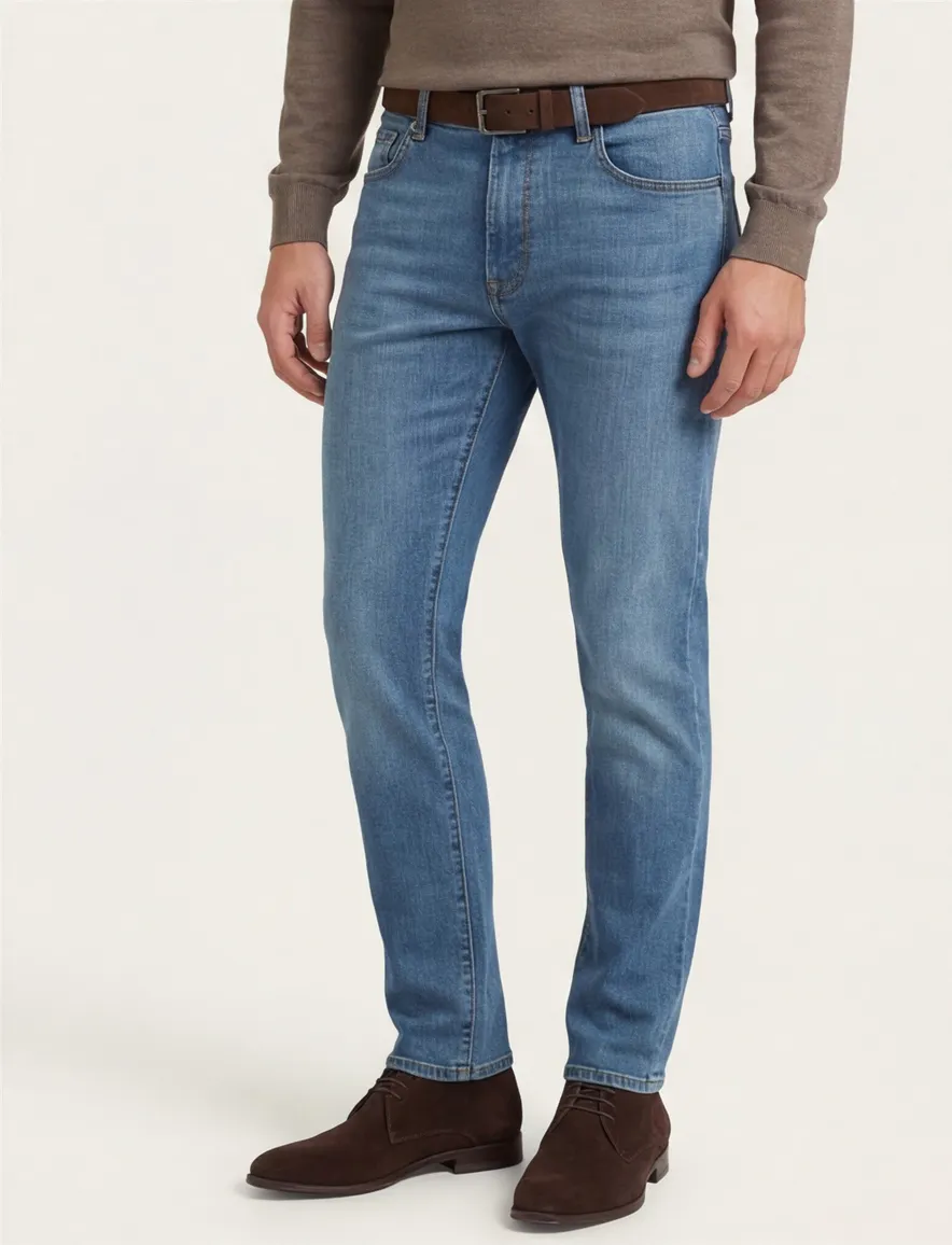 Pierre Cardin Laval jeans effen blauw denim normale fit