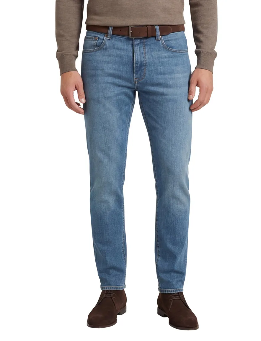 Pierre Cardin Laval jeans effen blauw denim normale fit
