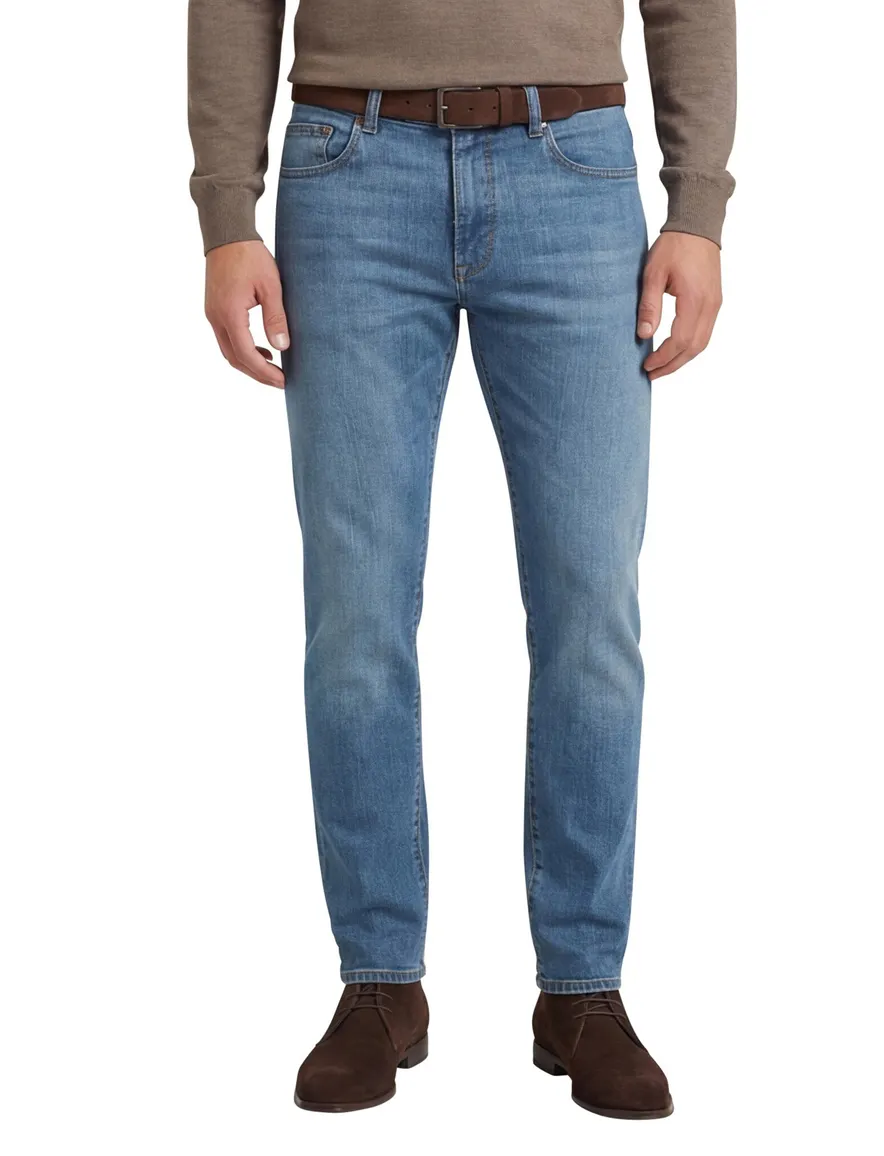 Pierre Cardin Laval jeans effen blauw denim normale fit