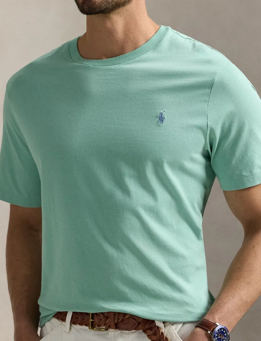 Big & Tall Polo Ralph Lauren T-shirt groen mint effen