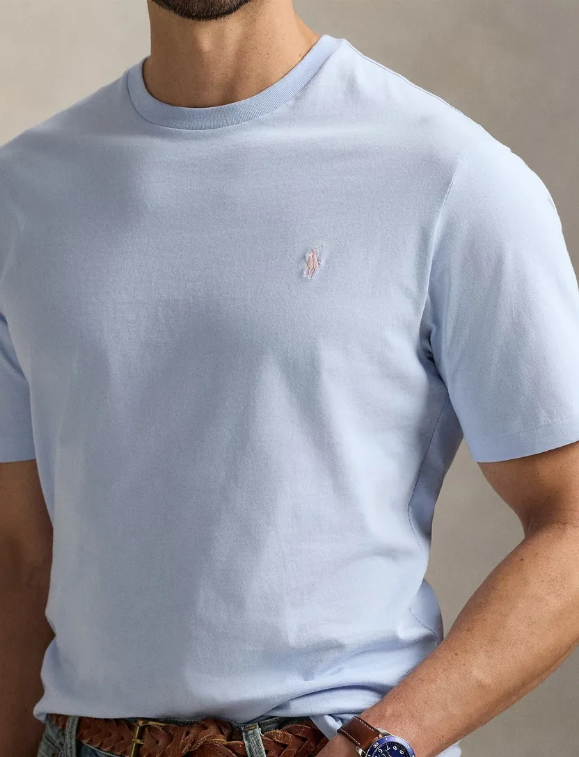 Big & Tall Polo Ralph Lauren T-shirt lichtblauw effen