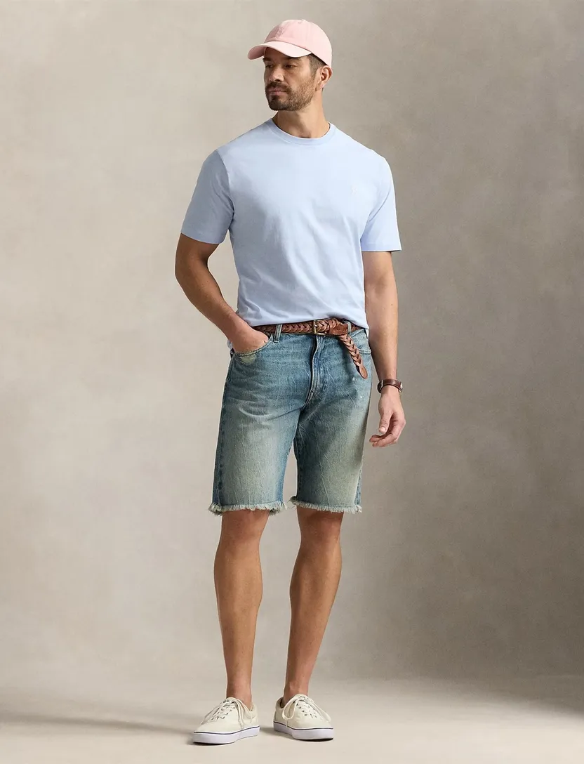 Big & Tall Polo Ralph Lauren T-shirt lichtblauw effen