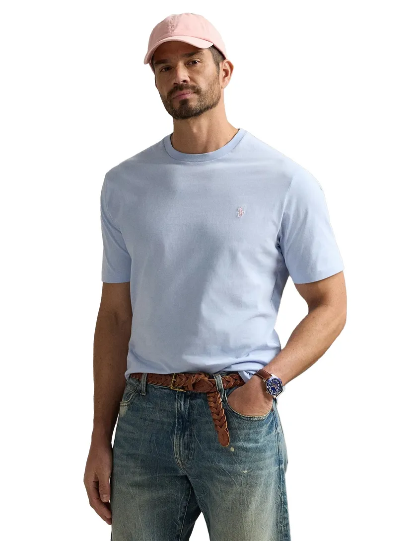 Big & Tall Polo Ralph Lauren T-shirt lichtblauw effen