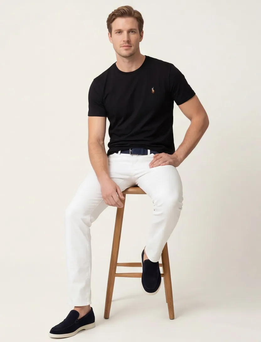 Big & Tall Polo Ralph Lauren t-shirt zwart effen