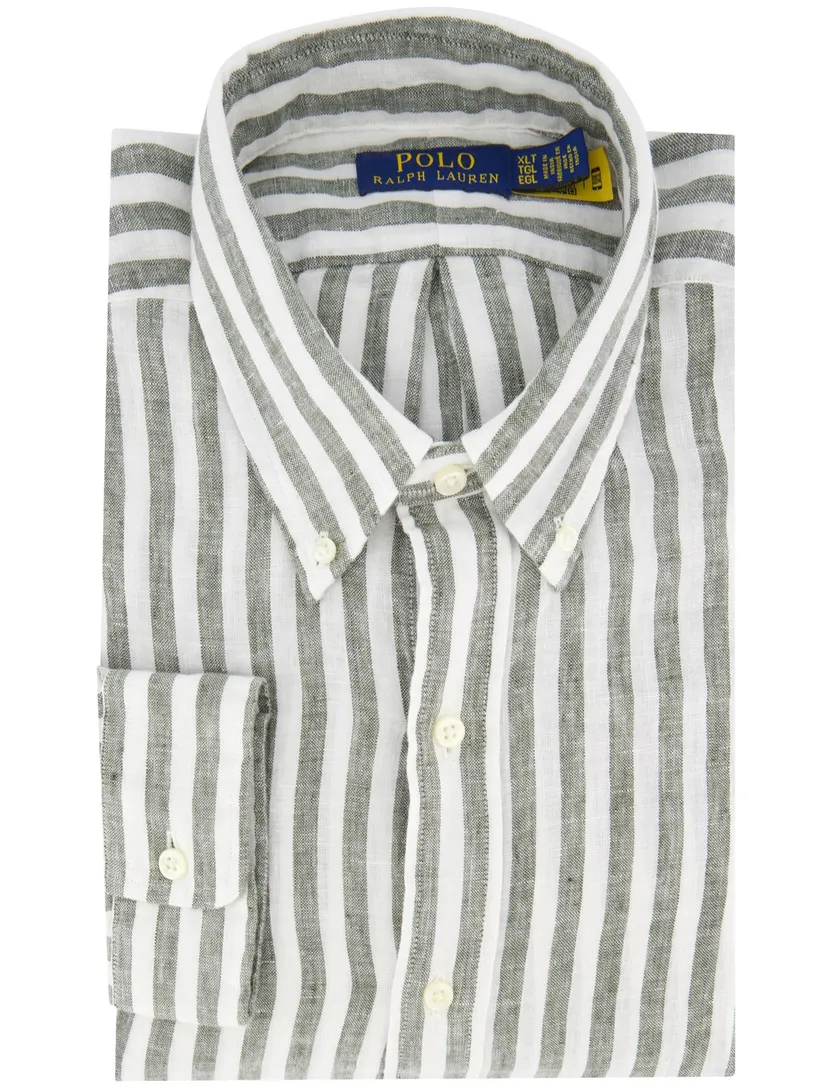 overhemd Polo Ralph Lauren groen wit gestreept linnen