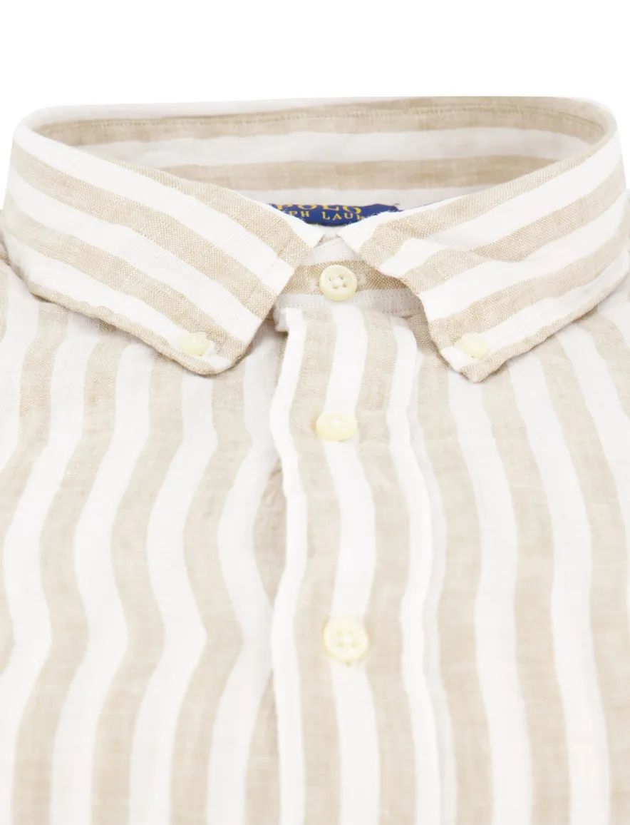 Polo Ralph Lauren overhemd beige wit gestreept