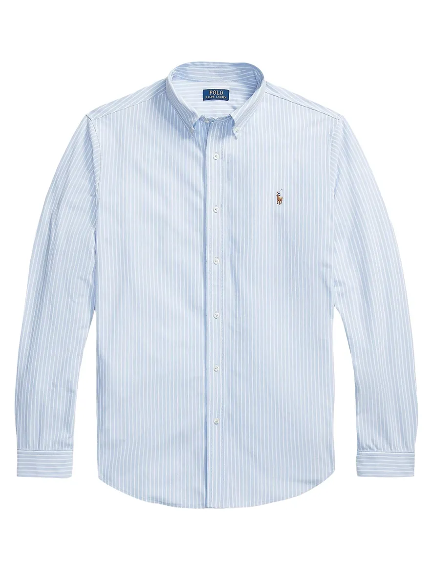 Big & Tall Polo Ralph Lauren overhemd blauw gestreept knitted