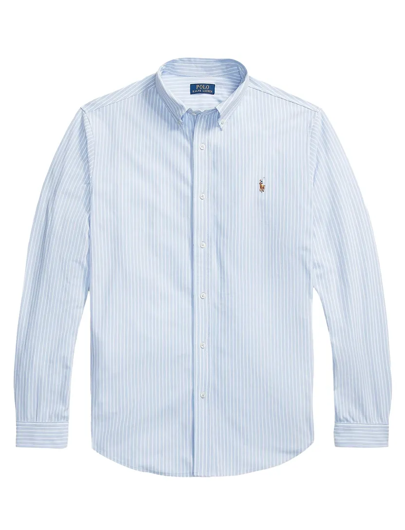 Polo Ralph Lauren Big & Tall knitted overhemd blauw gestreept