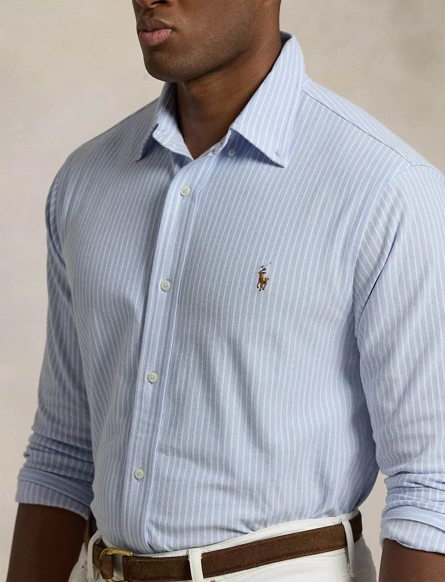 Big & Tall Polo Ralph Lauren overhemd blauw gestreept knitted