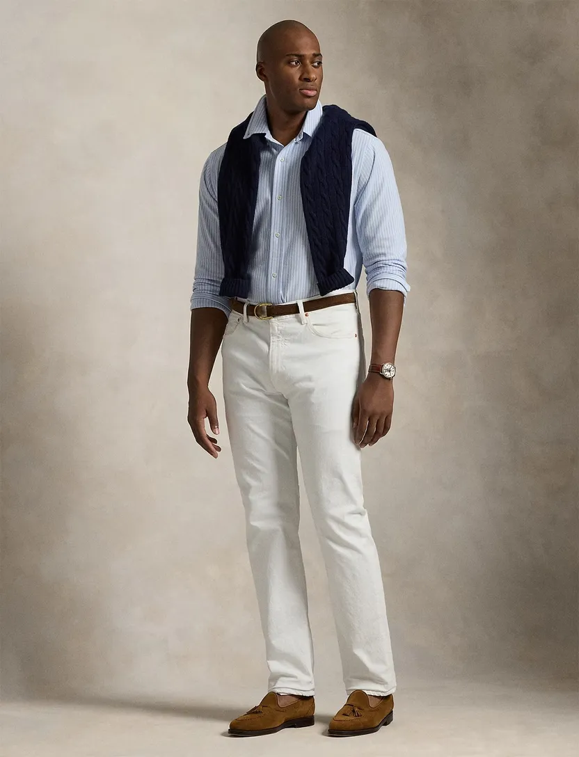 Polo Ralph Lauren Big & Tall knitted overhemd blauw gestreept