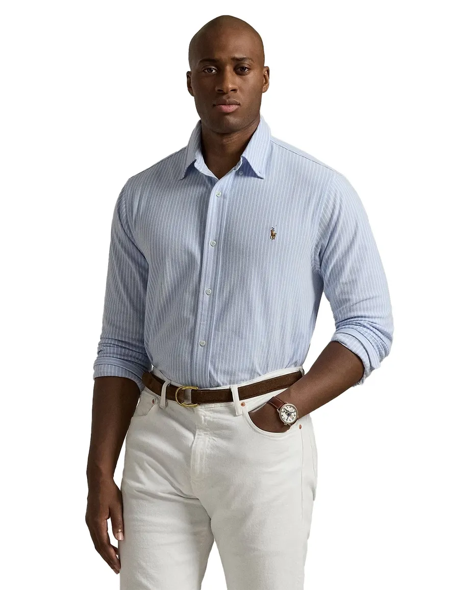 Big & Tall Polo Ralph Lauren overhemd blauw gestreept knitted