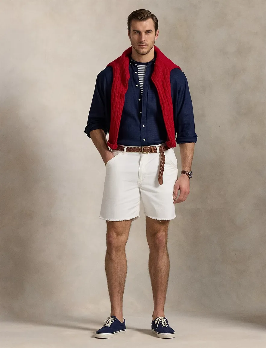Polo Ralph Lauren Big & Tall overhemd donkerblauw linnen
