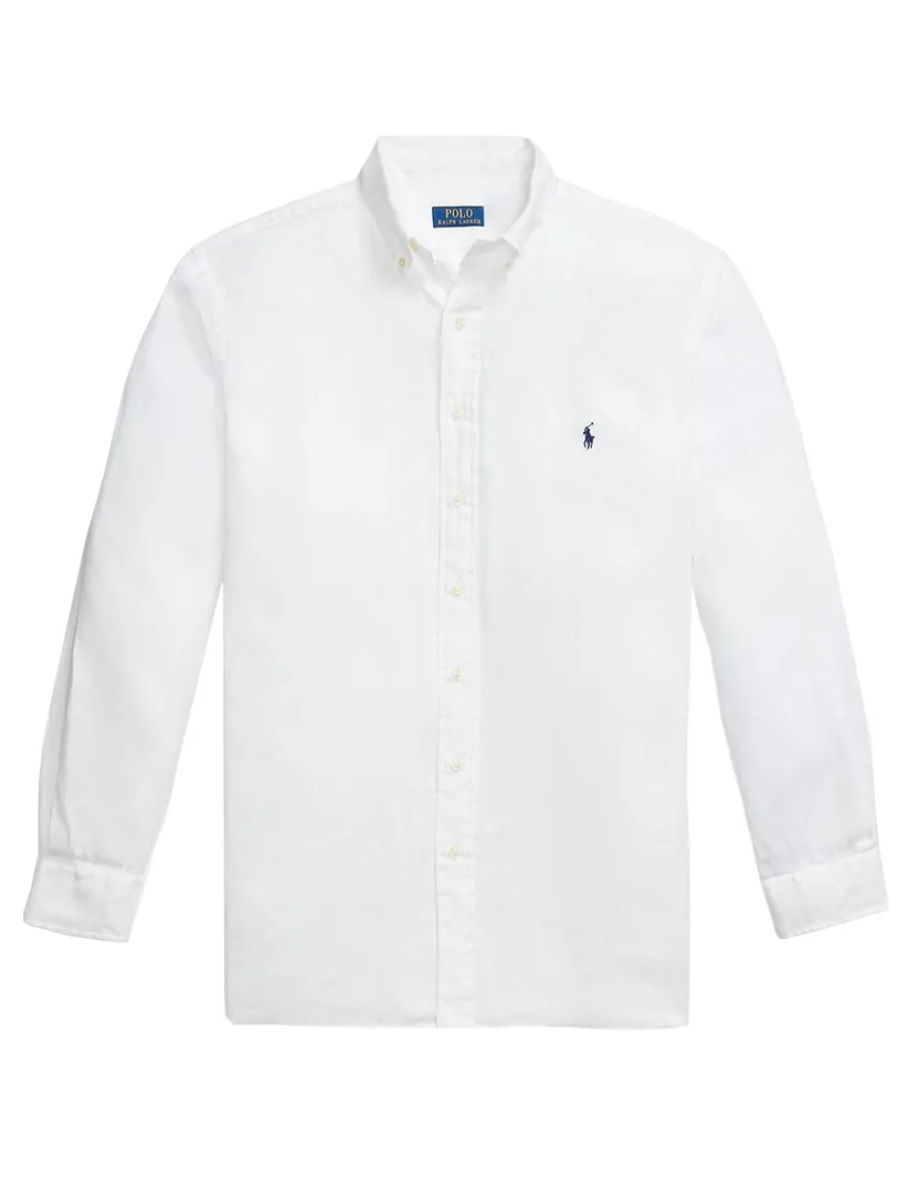 Polo Ralph Lauren overhemd wit linnen Big & Tall