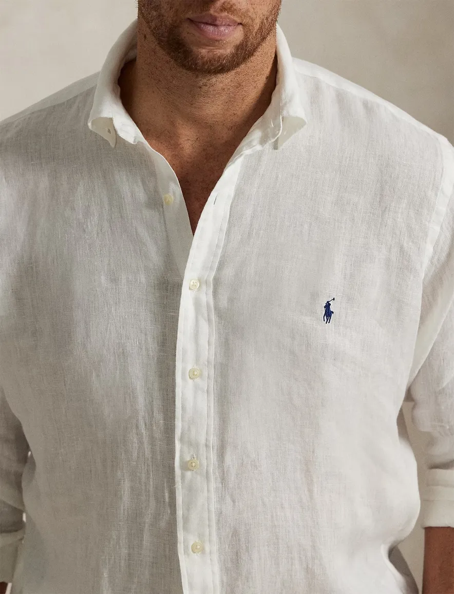 Polo Ralph Lauren Big & Tall overhemd wit linnen