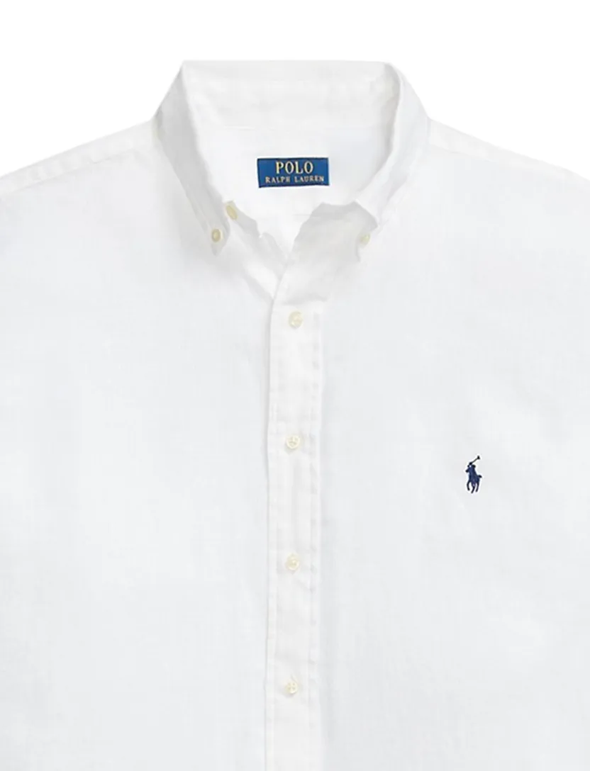Polo Ralph Lauren overhemd wit linnen Big & Tall