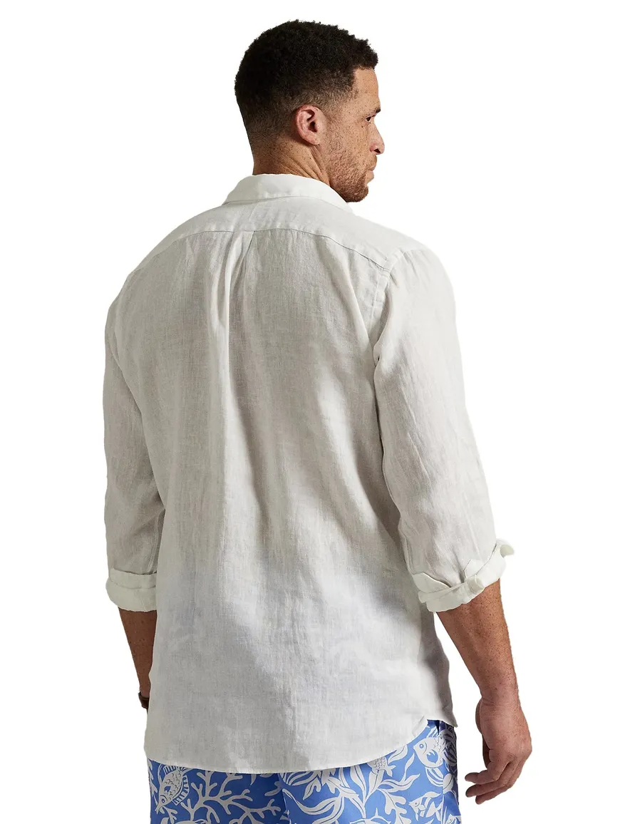 Polo Ralph Lauren Big & Tall overhemd wit linnen