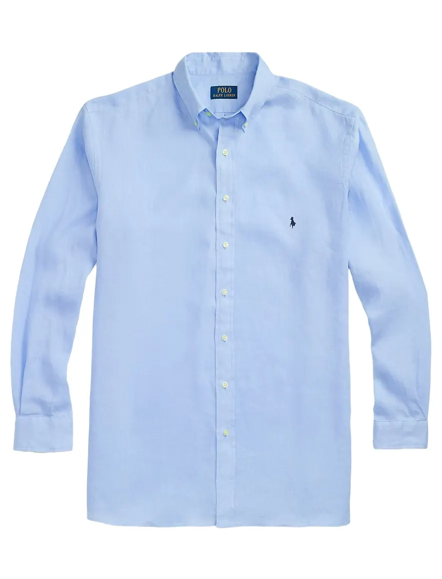 Polo Ralph Lauren overhemd Big & Tall blauw linnen