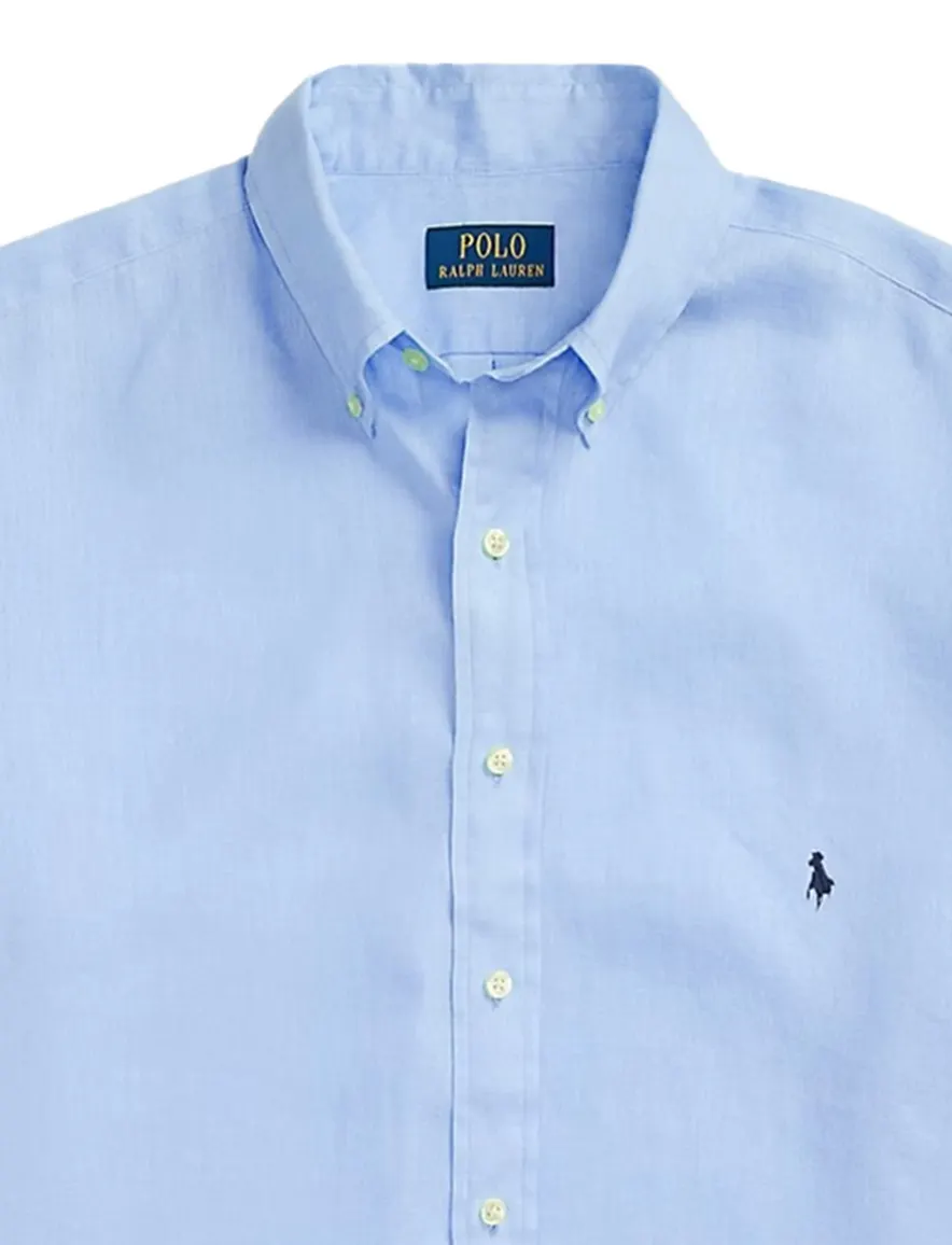 Polo Ralph Lauren overhemd Big & Tall blauw linnen