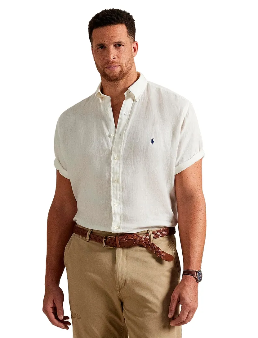 Big & Tall Polo Ralph Lauren overhemd korte mouw linnen