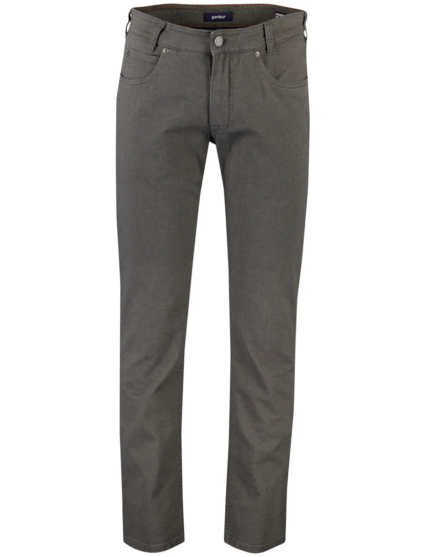Gardeur Bill 5-pocket pantalon groen gemêleerd katoen modern fit