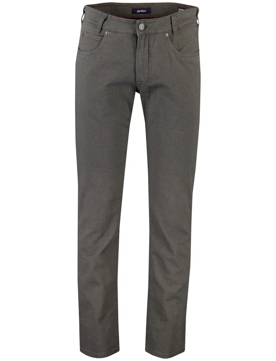 Gardeur Bill 5- pocket pantalon groen gemêleerd katoen