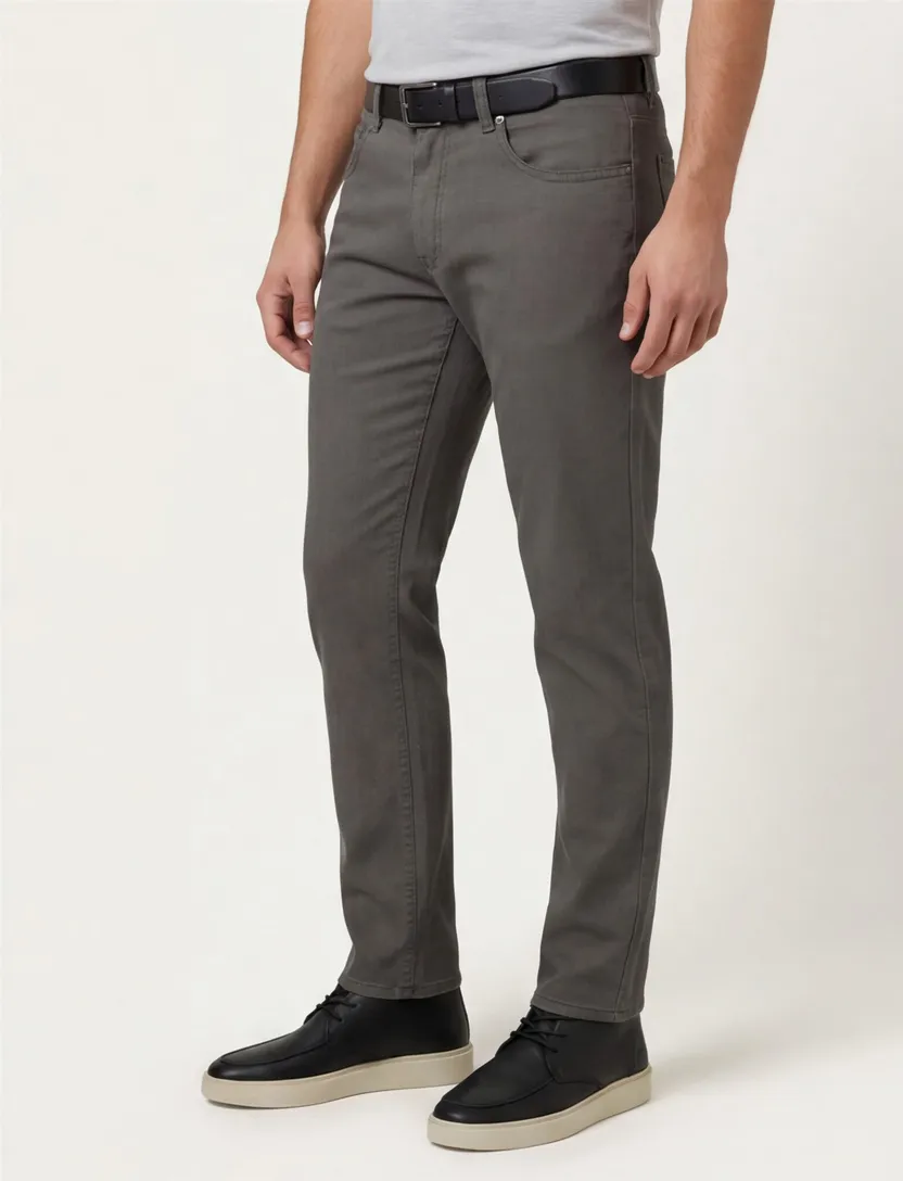Gardeur Bill 5-pocket pantalon groen gemêleerd katoen modern fit