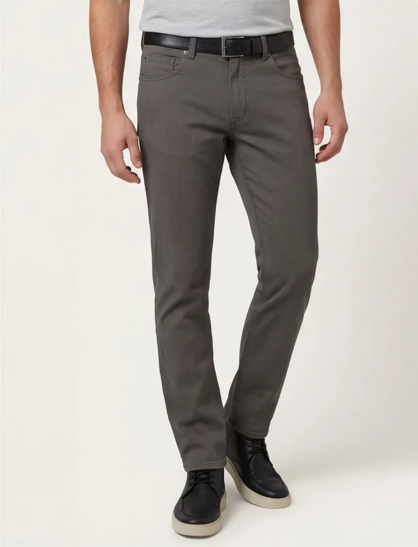 Gardeur Bill 5-pocket pantalon groen gemêleerd katoen modern fit