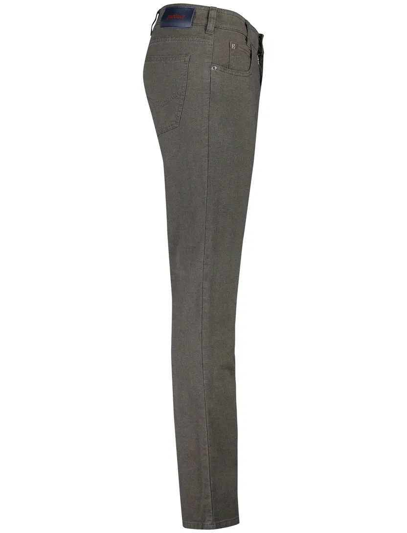 Gardeur Bill 5-pocket pantalon groen gemêleerd katoen modern fit