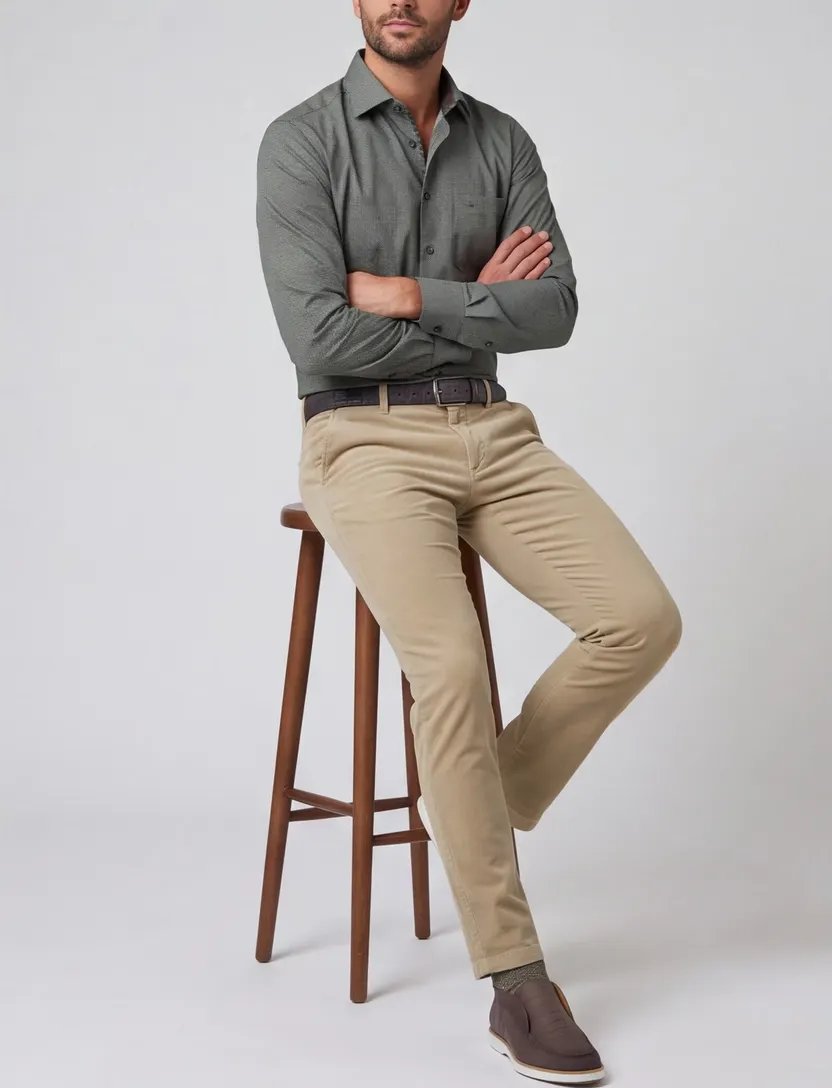 Gardeur Pantalon katoen beige chino