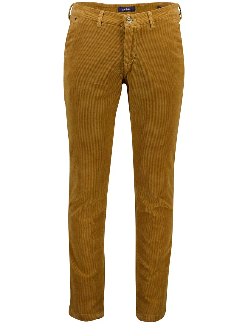 Gardeur Pantalon bruin slim fit rib