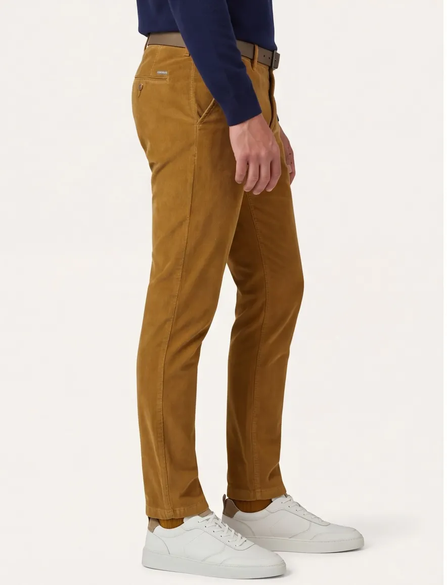 Gardeur Pantalon bruin slim fit corduroy