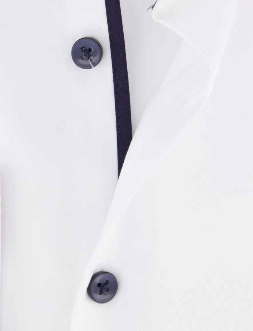 Ledub Green Comfort overhemd effen wit Slim Fit